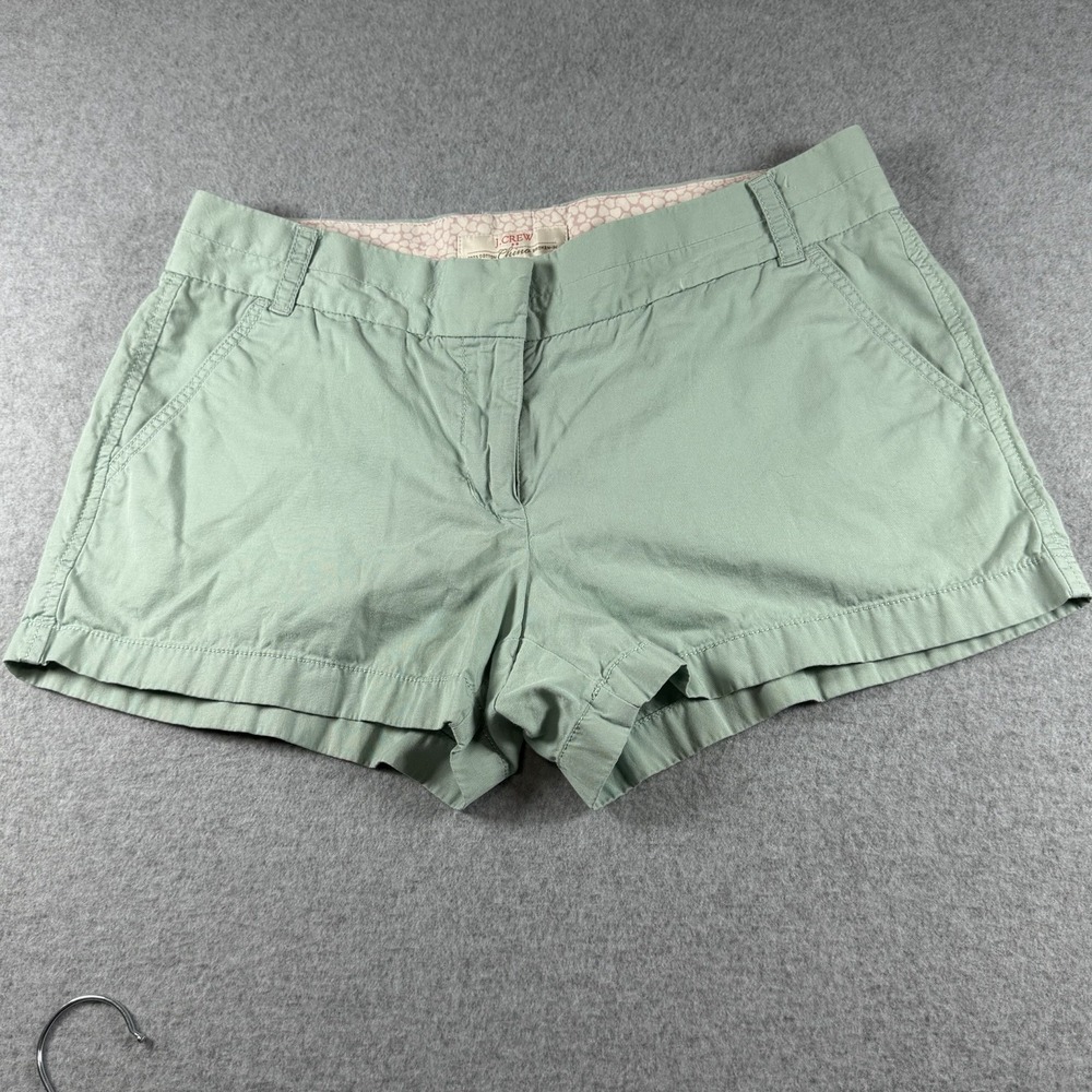 J Crew Y2K Mint Green Broken In Chino Shorts Womens Preppy Classic Casual Sz 8